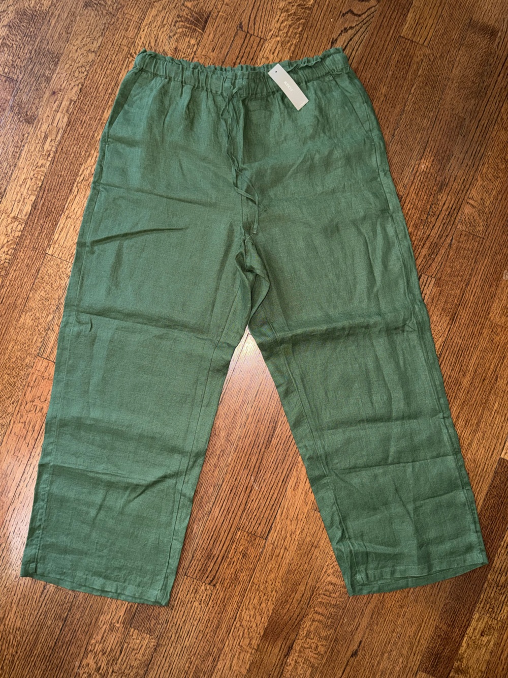 J. Crew Forest Green Linen-Blend Drawstring Chinos